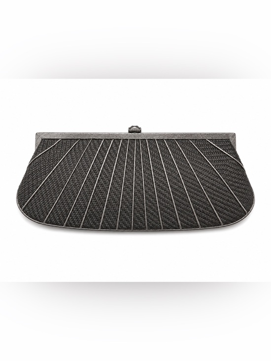 Kotur Handbags - Kotur Gunmetal Woven Metallic Minaudière Clutch Evening Bag